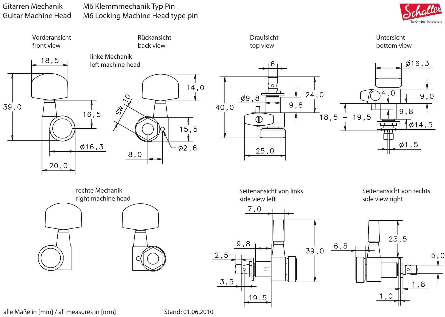 M6 Locking Pin Machine Head
